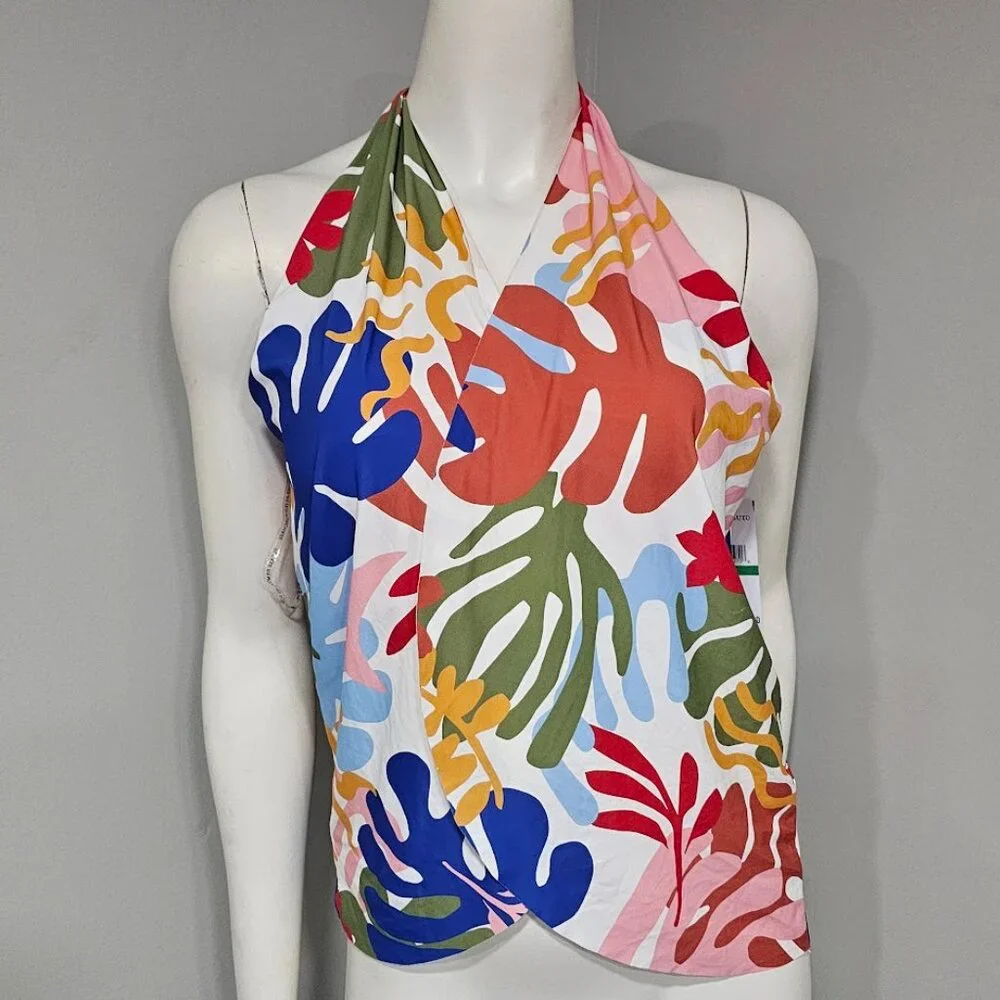 Vince Camuto Printed Crossover Convertible Tankini Top - Picture 8 of 10
